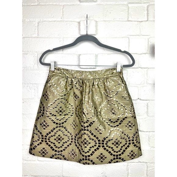 RED Valentino Gold Brocade Mini Skirt - Picture 1 of 6